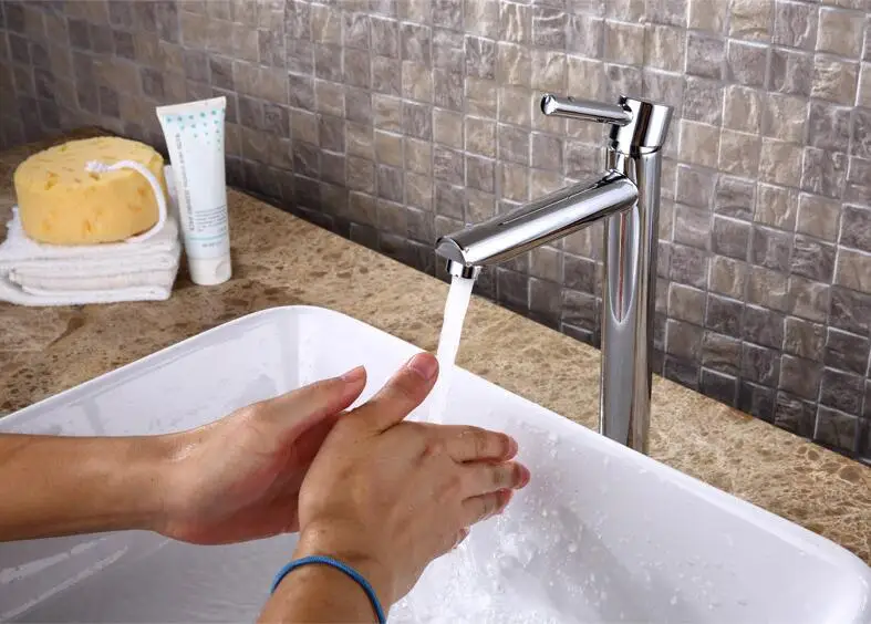 Vidric Total brass Basin Faucet chrome finished hot and cold single lever bathroom basin sink mixer tap