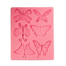 Epoxxy Resin Molds 6pcs Butterfly 3D Fondant Cake Designer Diy Wall Panel Plaster Polymer Mold