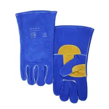 Тепла и огнестойкость сварки и барбекю перчатки 13-дюймовый премиум-класса из двух; Верхний слой из воловьей кожи предплечья защитные перчатки для Для мужчин Для женщин