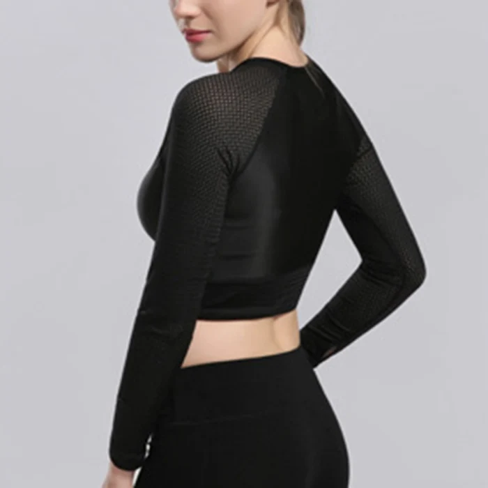 Короткий топ с длинными рукавами для женская спортивная одежда для йоги Топ для спортзала Lounge футболки XD88