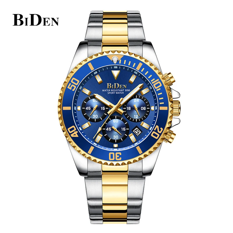 $21.99 Biden Luxury Mens Watches Sports Chronograph Waterproof Analog Hour Date Quartz Watch Men Fashio