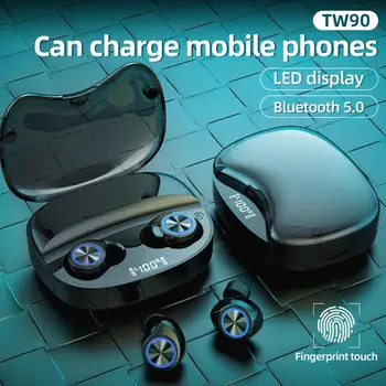 

TW90 Wireless Bluetooth V5.0 Stereo HiFi Smart Touchs In-ear Earphones with Mic