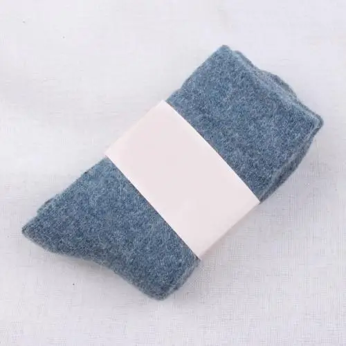 Lighe Blue Модные зимние женские однотонные плотные теплые мягкие эластичные носки средней длины - Цвет: Lighe Blue
