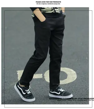 

Boys black stretch spring and autumn feet pants anti-jeans Korean spring long pants 2020 new outer wear