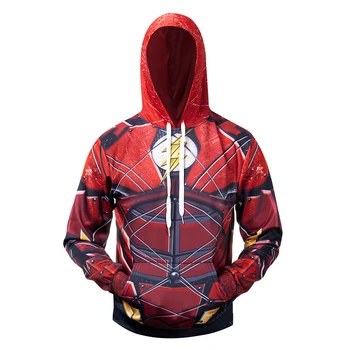 

The Flash 3D Men's Sweatshirt Spiderman Superhero Comics Cosplay Costume Gym Casual Cycling Sporty Printed Hooded Tops Tracksuit
