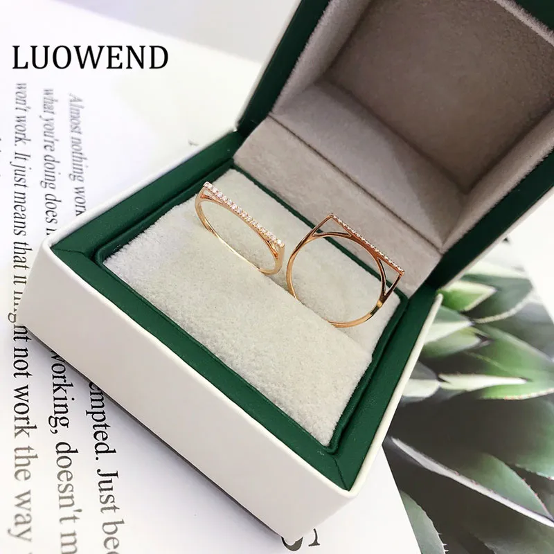 LUOWEND 100% 18K кольца из розового золота для женщин обручальное кольцо натурального