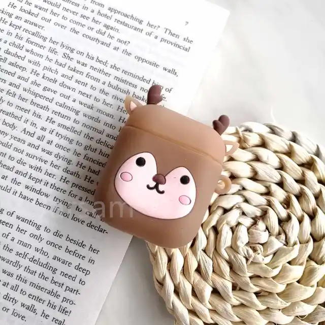 Cartoon For airpods case Silicone Cover For airpods Case Cute Earphone 3D Headphone case Protective deer