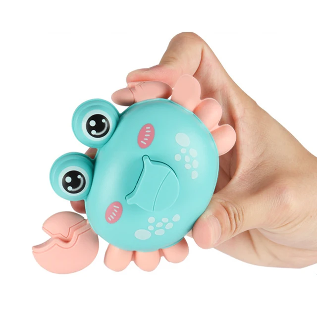 Press Crawling Crab Clockwork Toys For Baby Cute Cartoon Classic Wind Up Crab Toys Funny Pull Back Animal Bath Toys For Children 6