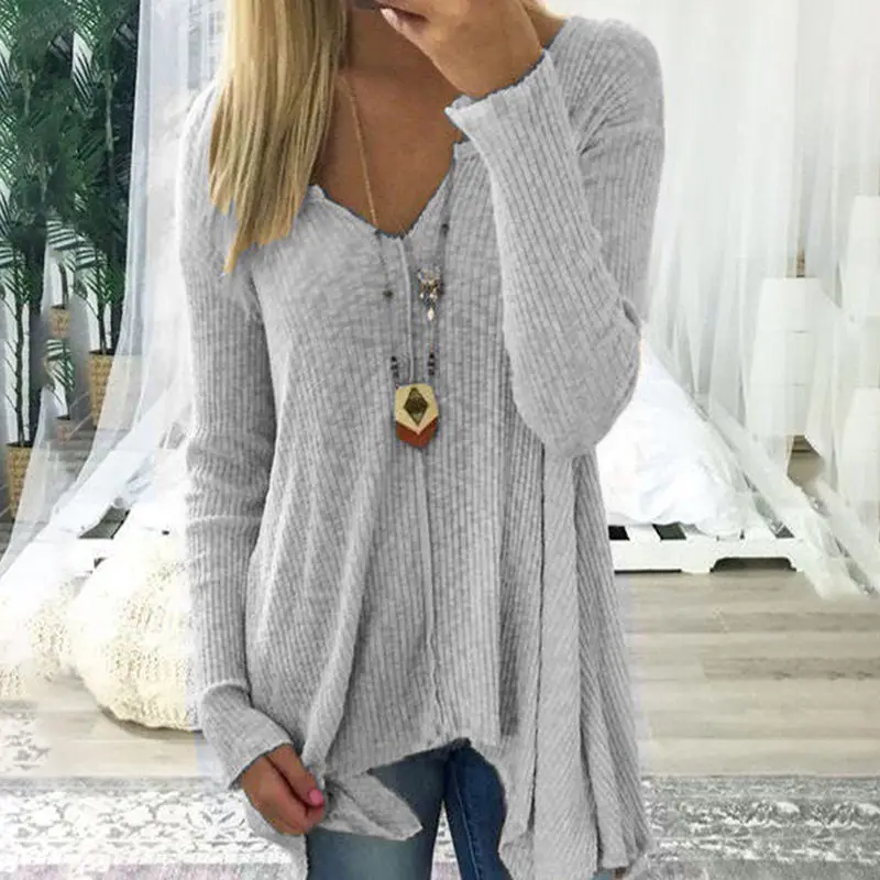 

2019 Summer Autumn Plus Size Sexy Long Tops Women Blouse Shirts Asymmetric Casual Loose Office Lady Tops female Irregular Shirts
