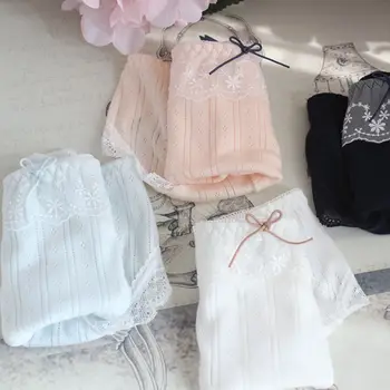 

Kawaii Cute Solid Color Knot Cotton Women's Panties Comfortable Plus Size Women Underwear Womens Fashion Lace Mid-rise Panty