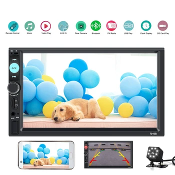 

Autoradio 7" Hd Touch Screen 2din Audio Car Stereo Mp5 Bluetooth 12V Car Multimedia Player 7010B Auto Radio Rearview Camera