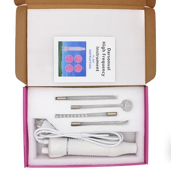 

High Frequency Electrode Wand Electrotherapy Glass Tube Hair Facial Body Spa Beauty Care Too Bactericidal Tag Spot Acne Remover