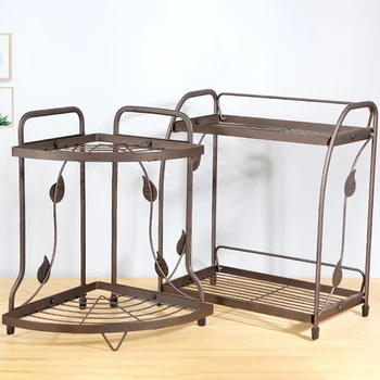 

Iron Corner Shelf Kitchen Supplies Storage Rack Bathroom Double-Layer Stand Basket Shampoo Soap Cosmetic Storage Shelves Rack