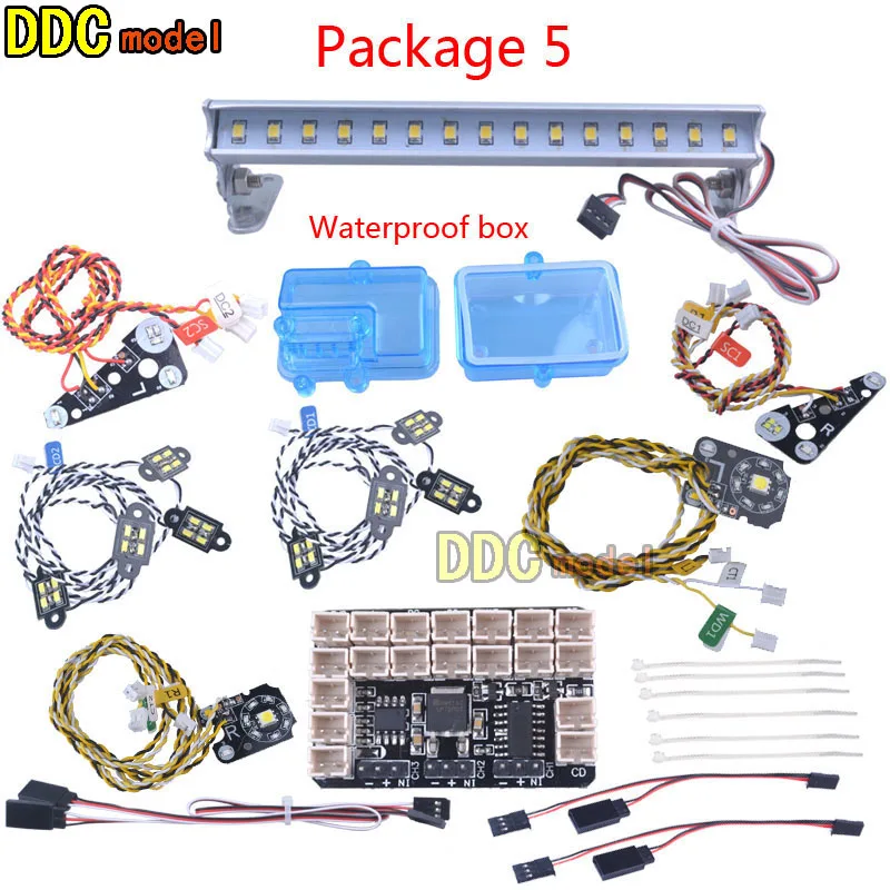 Led Front Rear Lights + Ic Lamp Group Headlight Kit For Rc Crawler Trx4