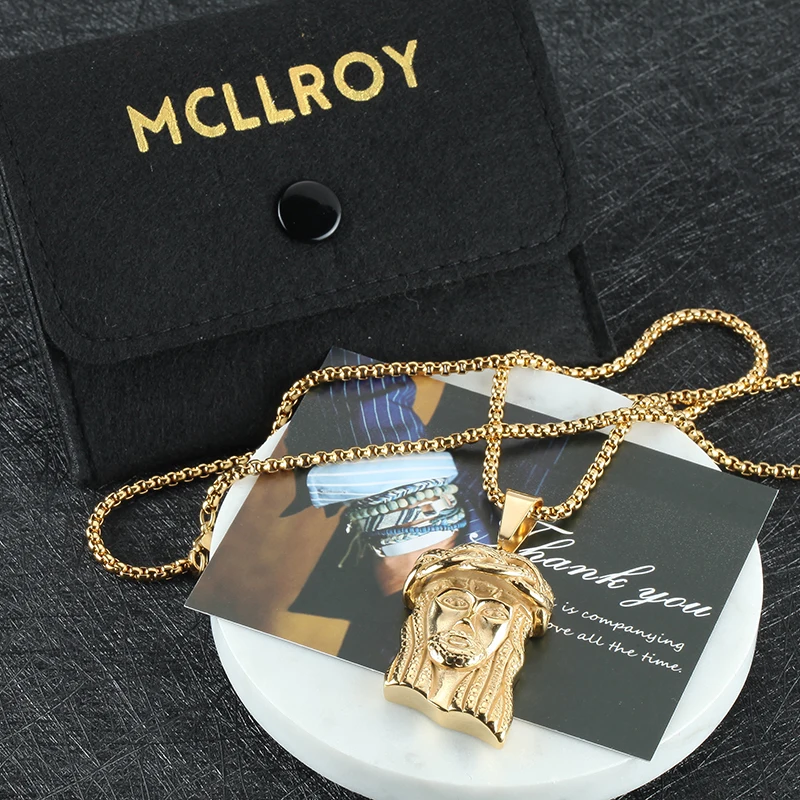 

Jesus Necklace for Men 2020 New Fashion Gold color Cross Pendent with Chain Necklace Jewelry Gifts for Men Hip hop Necklace