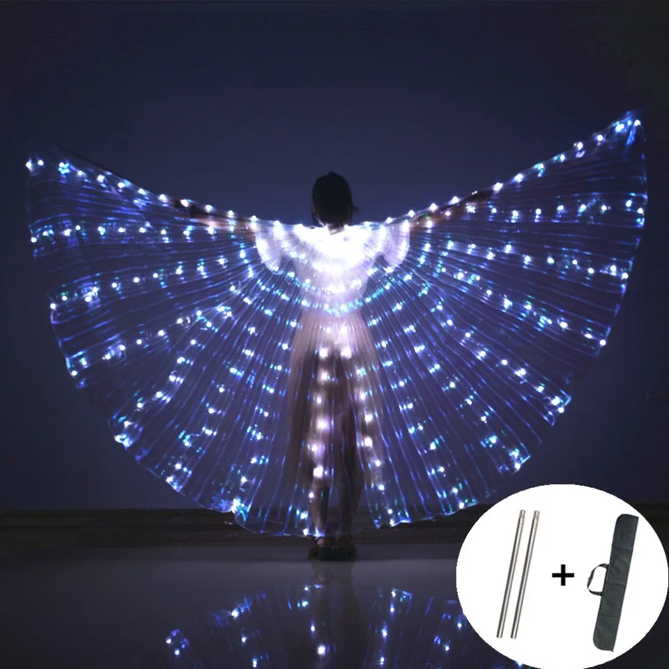 Gatphy Ailes Papillon Adulte LED Rayon 140cm Ailes Dange Lumineuse Haute Luminosité Flexibilité Ailes Lumineuses Danseuse Convient Danse Du Spectacles Noël (Blanc