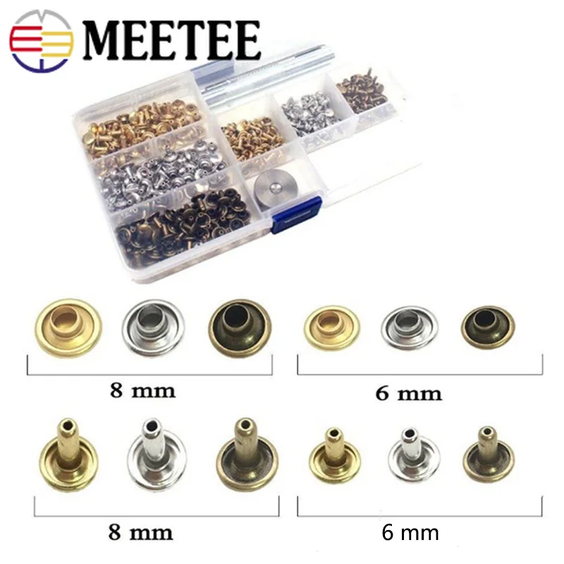 Meetee 10 компл. Квадратные Заклепки пряжки двухсторонние грибные гвозди оснастки пряжки Сделай Сам сшитые вручную Лоскутные кожаные ремесла аксессуары