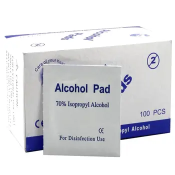 

100PCS/Set Portable Alcohol Swabs Pads Wipes Antiseptic Cleanser Cleaning Sterilization First Aid Home Skin Makeup New