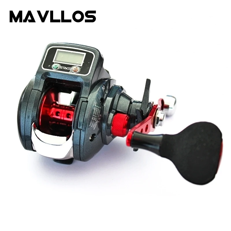 Mavllos Baitcasting Fishing Reel Left Right Hand Ratio Round EVA Knob Metal Handle Digital LED Display Lure | Спорт и развлечения