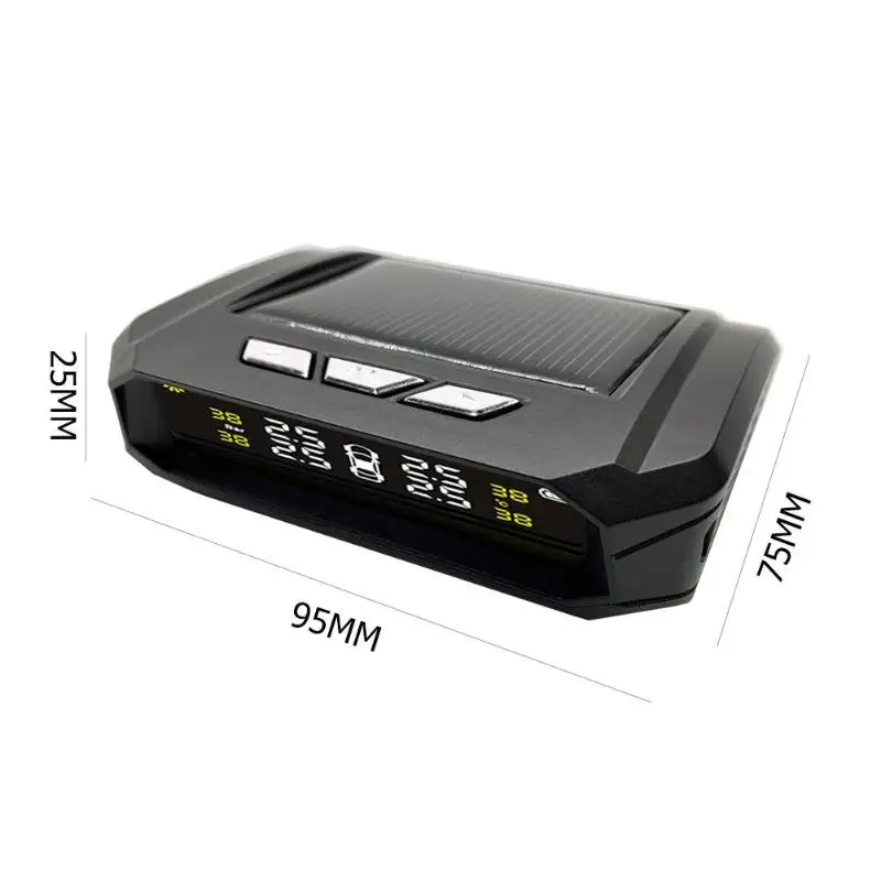 VODOOL AN-05 USB солнечная зарядка автомобиля TPMS система контроля давления в шинах ЖК-цифровой дисплей Авто Охранная сигнализация с 4 датчиками