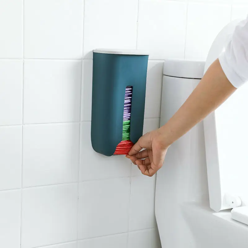Wall-Mounted Plastic Bag Holder Rack Dispenser Garbage Bags Trash Storage Box Kitchen Organizer | Дом и сад