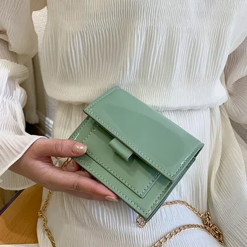 

Female Casual Chain Square Small Handbags Fashion Women Handbag Leather Solid Color Women PU Leather Shoulder Bag