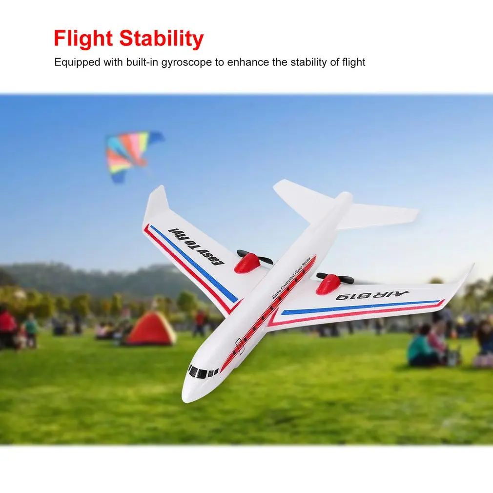 FX-819 2.4G 2CH 400mm Wingspan Lightweight EPP DIY RC Plane Gl1der Airplane Airliner Passenger Aircraft TF Kids Toys