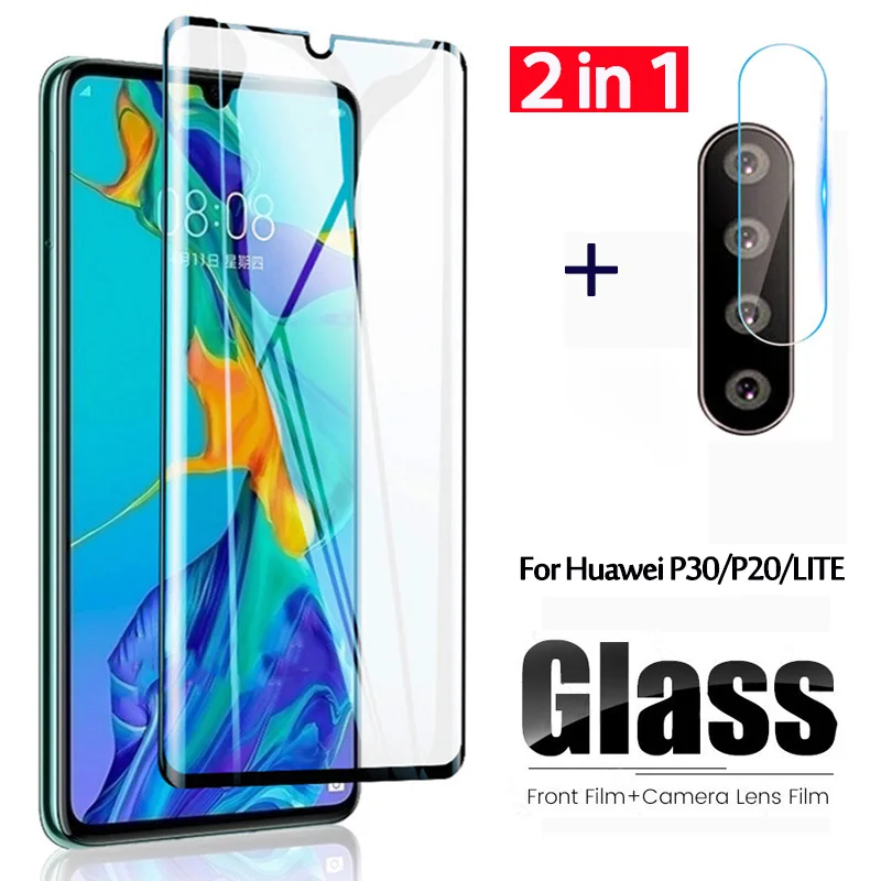 

2 in 1 Tempered Glass on For Huawei P30 Lite Screen Protector Camera Len Film For Huawei P20 Lite P 20 30 light Protective Glass