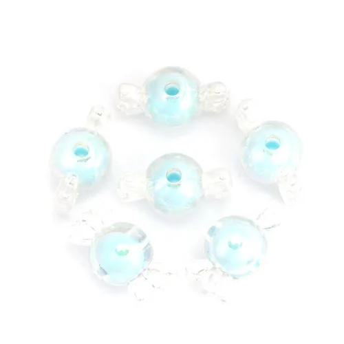 lake blue Doreen Box, акриловые бусины для конфет, разноцветные, милые, сделай сам, фурнитура для изготовления ювелирных изделий, около 22 мм x 12 мм, Отверстие: Приблизительно 2,8 мм, 50 шт - Цвет: lake blue
