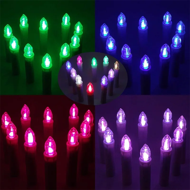 Tree Decoration LED Candles with Remote Control 6 Colors Flameless Tealights Battery Operated for Home Christmas Party Holiday