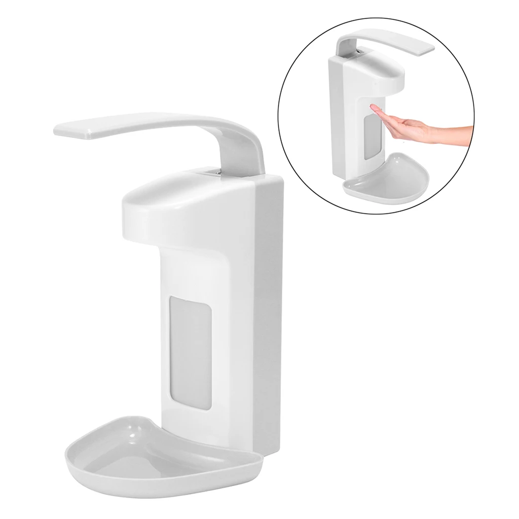 Hand Soap Dispenser Elbow Press Shampoo Lotion Shower Pump Bottle Wall Mount