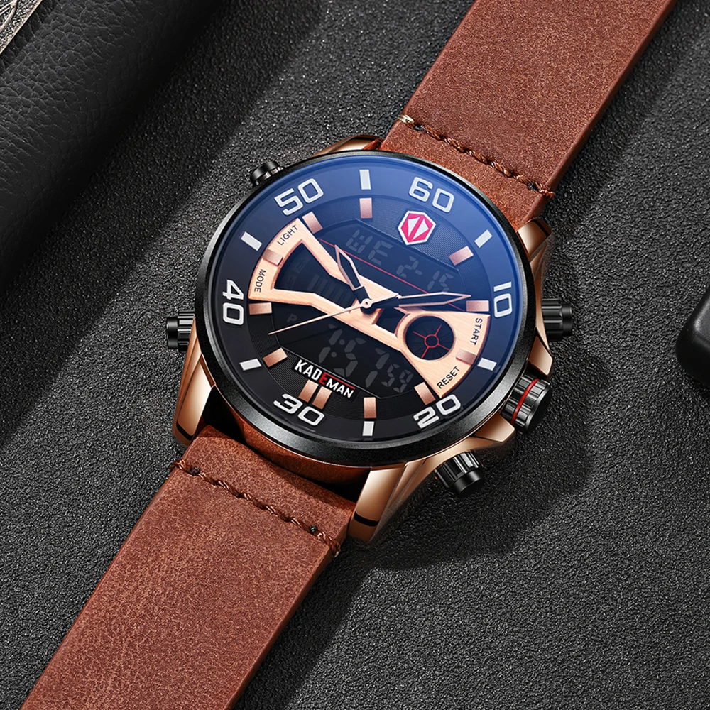 

KADEMAN Top Brand Luxury Mens Watch Relogio Masculino LCD Multi-function Watch men Waterproof Sports Quartz Watch reloj hombre