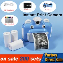 Kids Camera Instant Print Camera Children Digital Camera 1080P HD Video Photo Camera Toy with 32GB Card Thermal Printing Camera