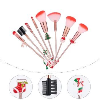 

8pcs Makeup Brushes Kit Multifunctional Christmas Powder Brush Set Blush Brush Foundation Brush Eye Makeup Brushes for Face