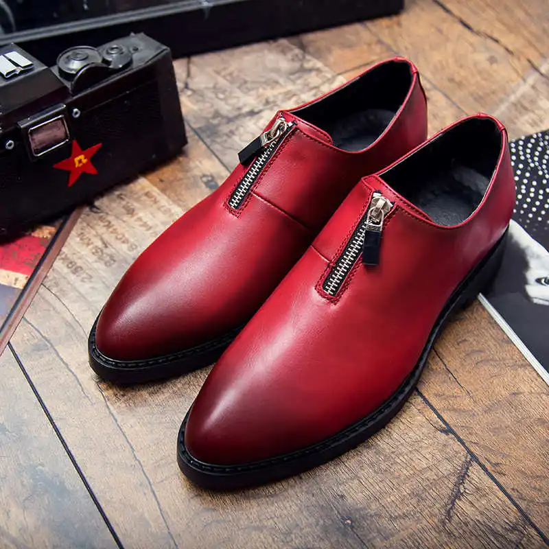 

2019 Hot Men Leather Shoes Casual Pointed Top Formal Business Male Wedding Dress Flats Sneakers chaussure homme size#37-44