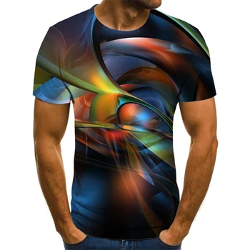 

2020 men's collar T-shirt, summer T-shirt, 3D T-shirt with lightning pattern, 3D printed T-shirt