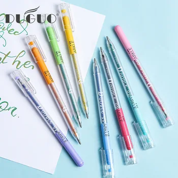 

DUGUO cute stationery two-color flash pen girl simple bright flash color 8 color colorful color shiny shiny gel highlighter