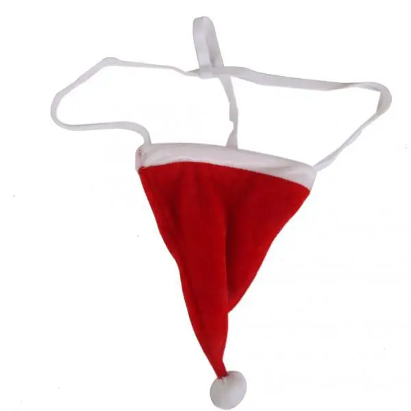  Christmas Santa Hat Sexy Mens Underwear G-String T-Back Funny Gag Gift 