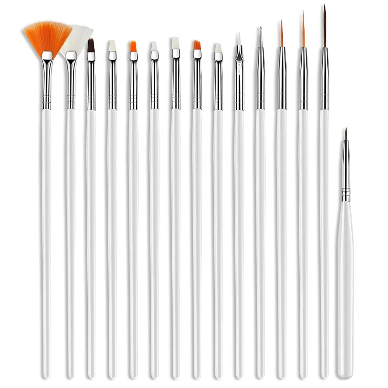 Professional UV Gel Acrylic Nail Art Brush Set Design Gel Polish Painting Dust Powder Pen Manicure