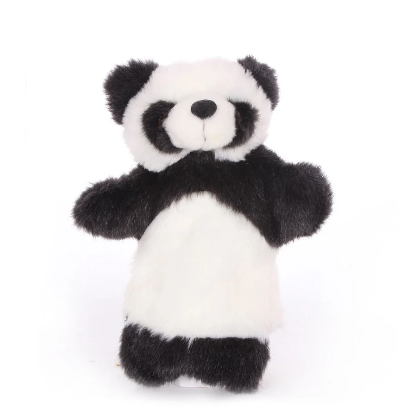 27 см Ручные куклы Животные плюшевые игрушки для детей 20 стилей дети взрослые пальчиковая марионетка на перчатке плюшевые игрушки различные животные формы подарки - Цвет: Panda