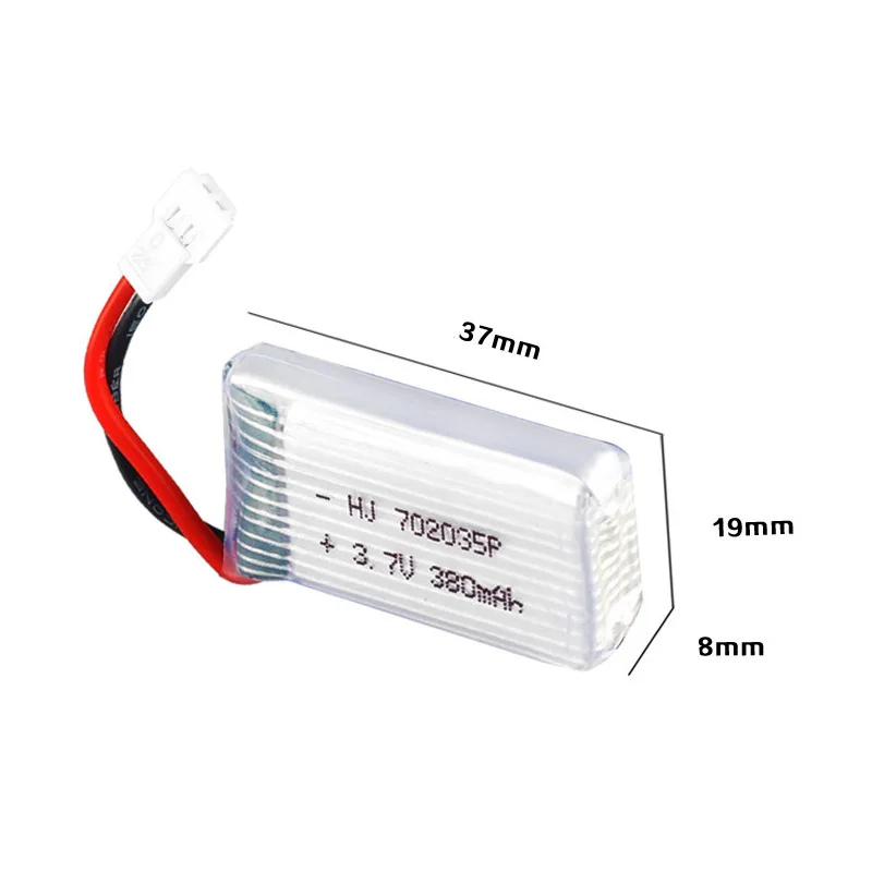 5 шт. 3,7 V 380MAh 25C Lipo батарея для Hubsan X4 H107 H107L H107D JD385 JD388 вертолет Квадрокоптер 3,7 V 380 батарея