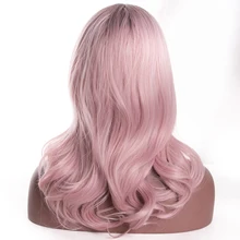 Объемные волнистые синтетические волосы парик, 20 дюймов парики для женщин, афро парик косплей, натуральные Омбре цвет волос парики