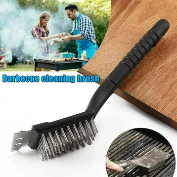 

Newest BBQ Wire Cleaning Brush Heavy Duty Barbecue Scraper Grill Oven Cleaner Tool Camping