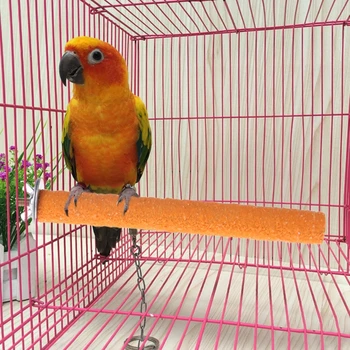 

Bird Parrot Perch Stand Holder Color Emery Toys Grinding Claw Pet Cage Platform Colorful Emery Bird Cage Accessorie Random Color