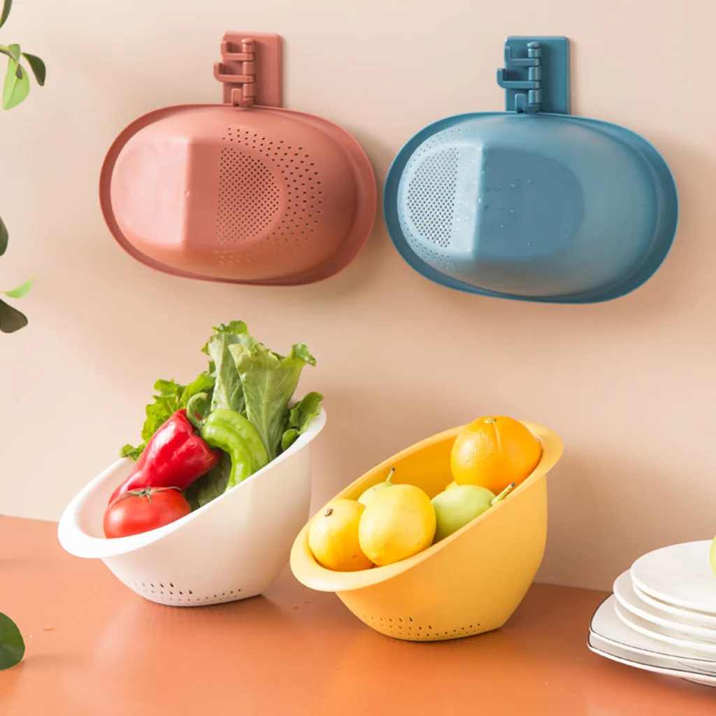 

Eco-friendly Plastic Kitchen Tool Fruit Vegetable D rain Basin Wash Filter Basket Colander L0927