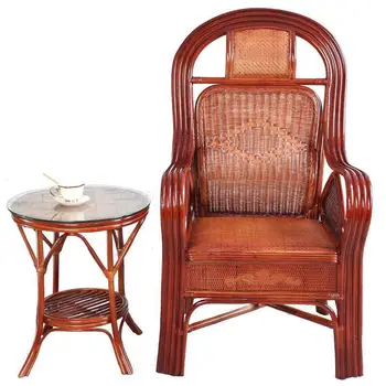

Real rattan chair back chair single bamboo rattan woven chair home elderly leisure chair office rattan chair modern simple