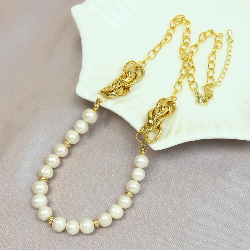 5 pieces Natural pearl necklace with 