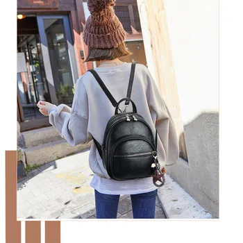 

Backpack Women's 2020 New Korean-Style Fashion Pu Soft Leather Women's Small Backpack Mini Women's Bag Travel Tote Bags