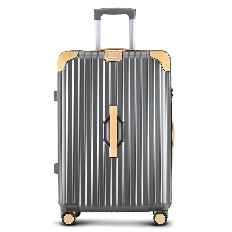 Edison PC Material INS Wind Retro Trolley Case Suitcase Student Luggage Men and Women 20 inch Universal Wheel Trolley Case - Цвет: Темно-серый