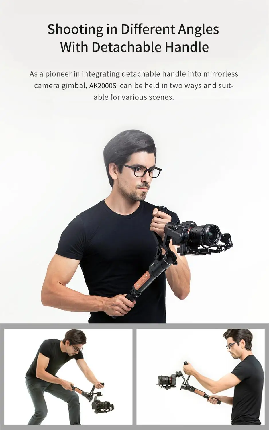 Используется Feiyu AK2000S DSLR Стабилизатор камеры 3 осевой ручной стабилизатор видео